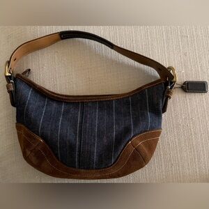 Coach Denim Brown and Blue Striped Shoulder Bag
VINTAGE 9526